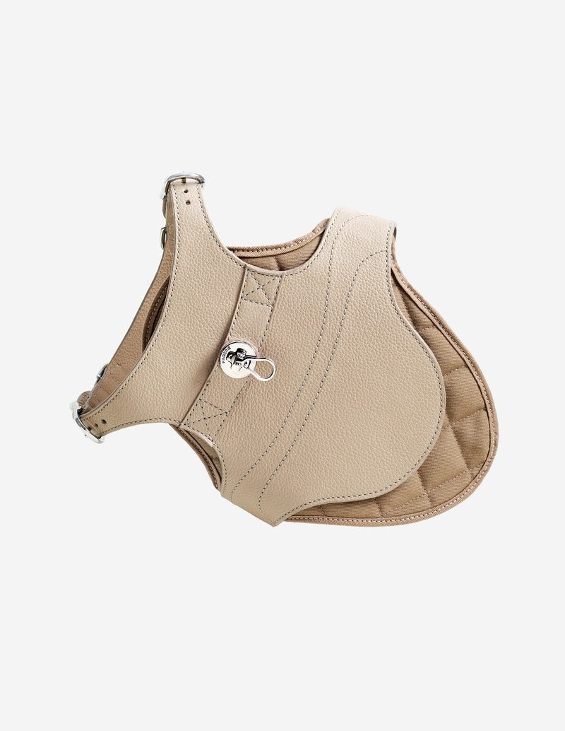 Pagerie The Babbi Leather Dog Harness - Sand - Size Medium